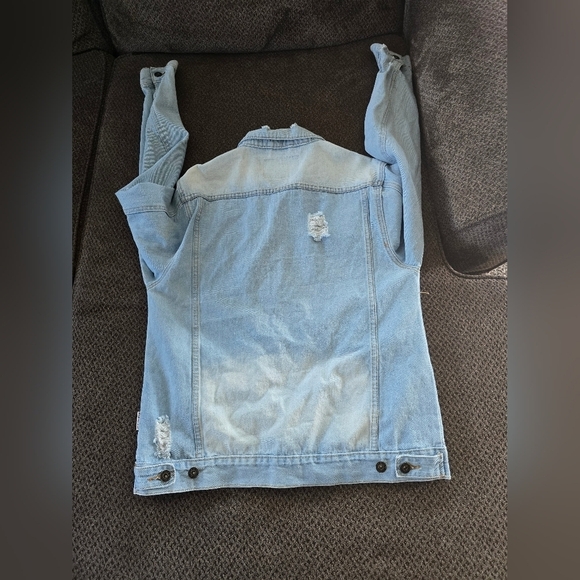Brooklyn Denim Distressed Jacket Men Sz M Blue Long Sleeve ButtonUp Jean… - Picture 13 of 15